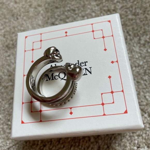 Alexander McQueen Double Skull Double Stack Ring - Picture 1 of 11